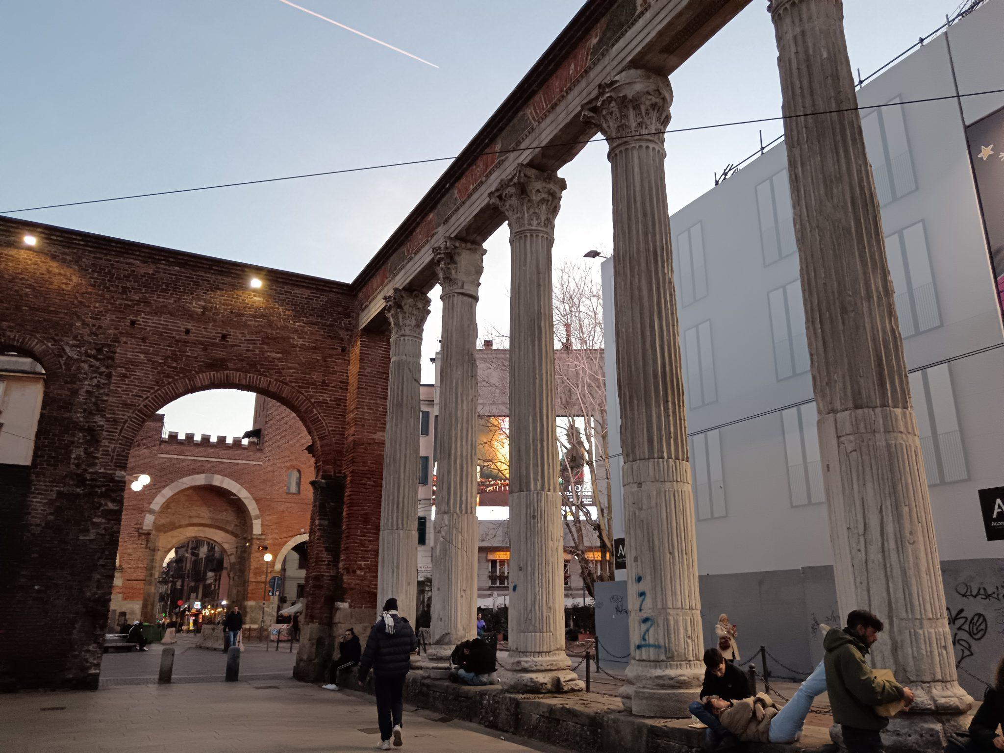 Columns of San Lorenzo and Basilica